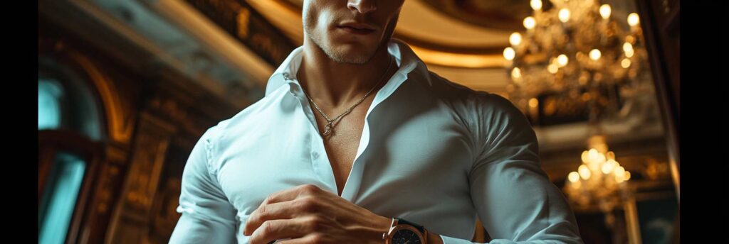 Stylowy mężczyzna w eleganckim stroju przygotowujący się na speed dating.