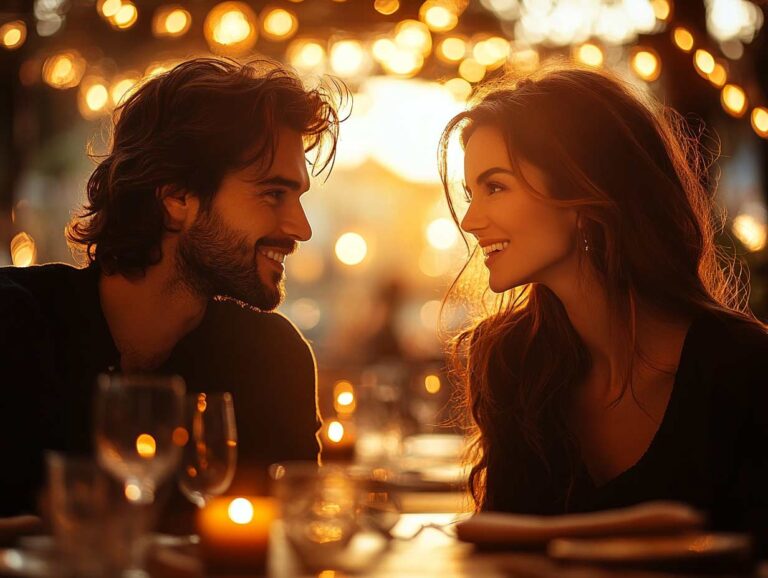 Osoby uczestniczące w speed datingu, rozmawiające ze sobą z uśmiechem i zaangażowaniem.